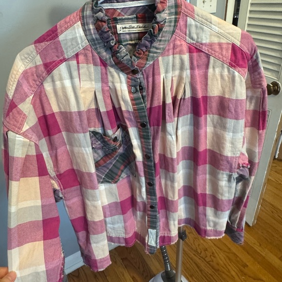 FP Movement by Free People Pink Plaid Button Down Shirt - Picture 3 of 5